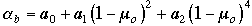 ALBbb = a0 + a1 * ( 1 - Uo )^2 + a2 * ( 1 - Uo )^4